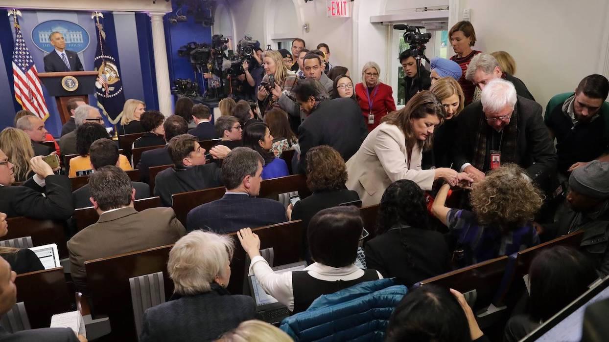 Barack Obama during press conference